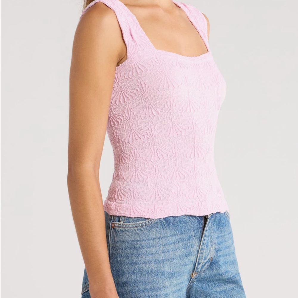 Free People Pink Smocked Tank Top